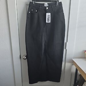 Princess Polly Classic Black Denim Skirt Size 6 G131